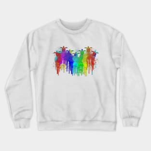 colorful Rainbow Turtles with Splashes Crewneck Sweatshirt